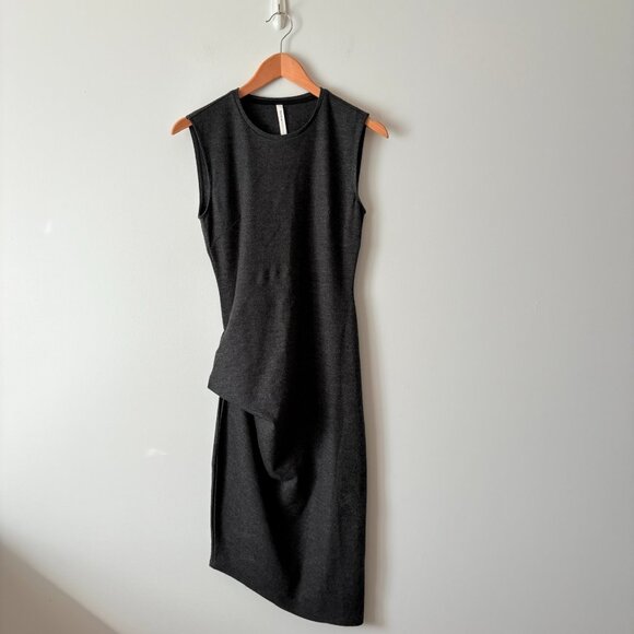 Aritizia The Group Babaton Notley Felted Wool Sleveless Dress Grey Size Small - Picture 2 of 6